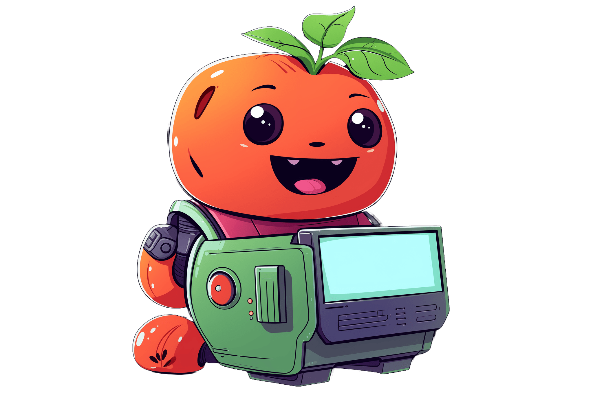 A happy robotic Pomodoro tomato.